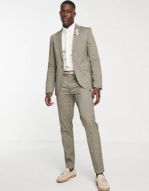Shelby & Sons Wooten suit set in khaki | ASOS