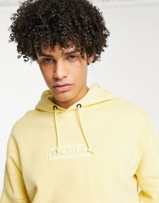Siksilk co-ord set in washed yellow with logo badge