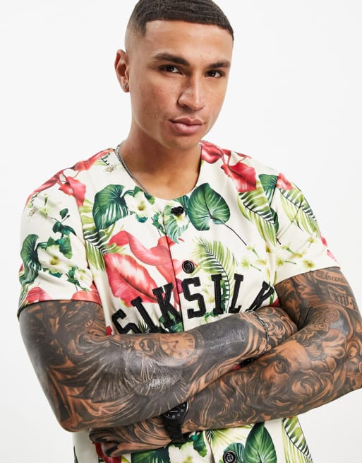 SikSilk - Completo coordinato stile calcio a fiori multicolore