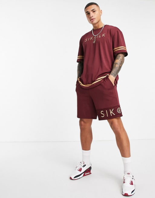 Siksilk - Coordinato con pannello con occhielli, colore rosso