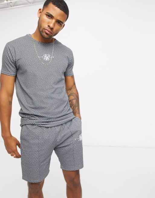 Siksilk - Ensemble à motif pied-de-poule - Noir