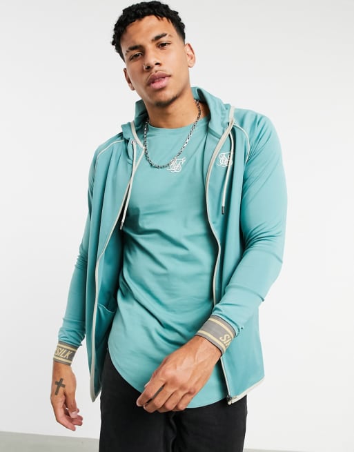 SikSilk scope tracksuit in light petrol blue