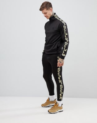 black sik silk tracksuit