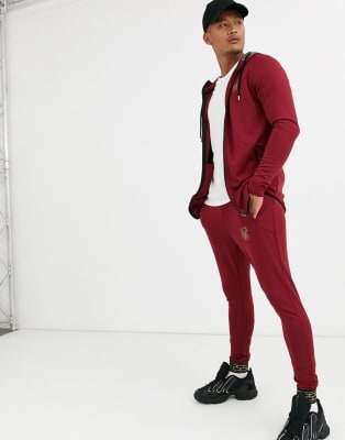 sik silk burgundy tracksuit