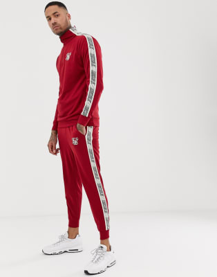 red sik silk tracksuit