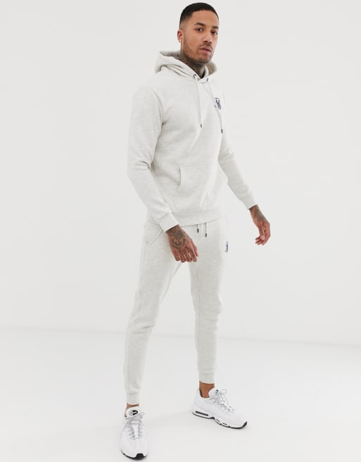 SikSilk tracksuit in white marl ASOS