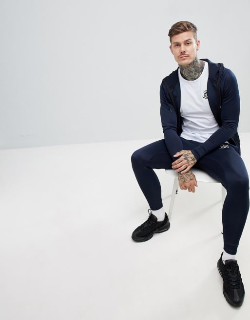 SikSilk - Trainingspak in marineblauw met logo