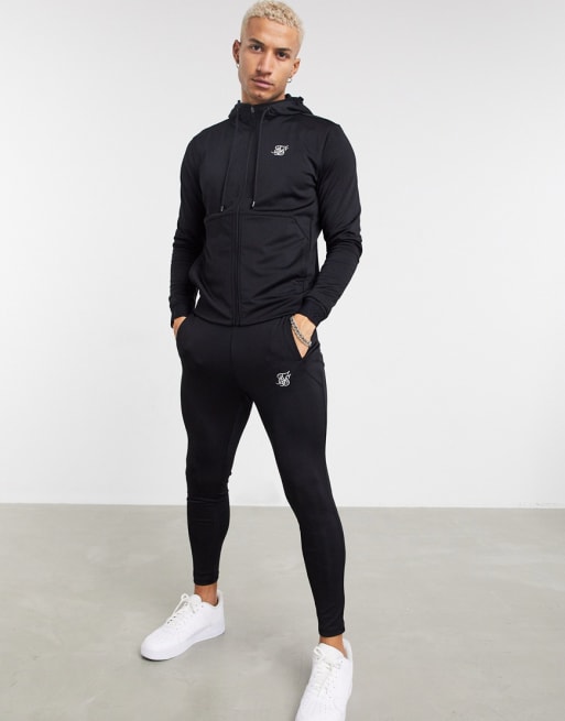 SikSilk zip through tracksuit in black | ASOS