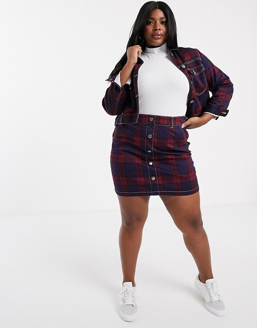 Simply Be denim co-ord in check print