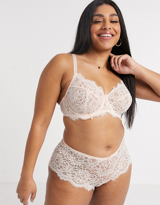 Simply Be jade lingerie set in blush