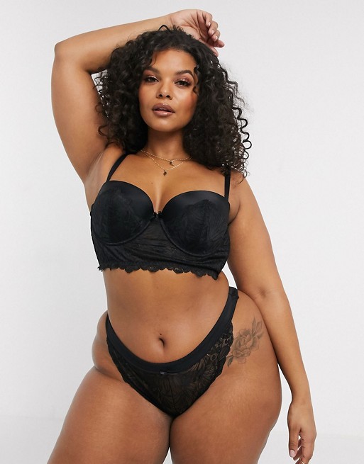 Simply Be Olivia lingerie set in black lace