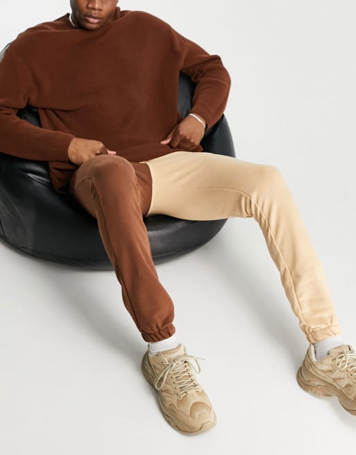Sixth June colourblock sweatsuit set in brown