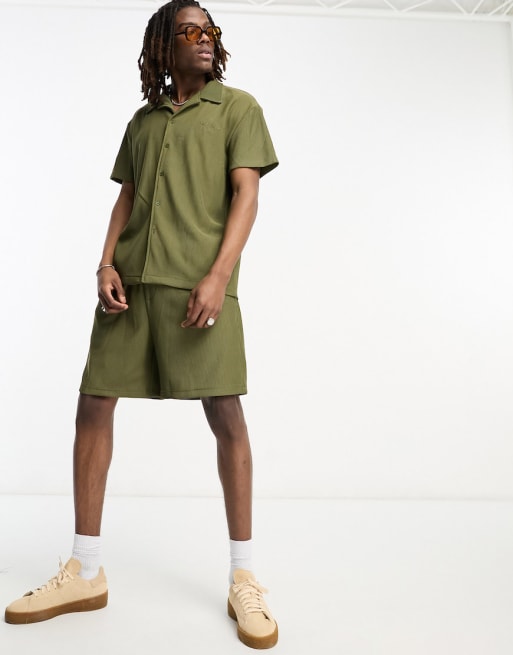 Sixth June plisse trousers in khaki