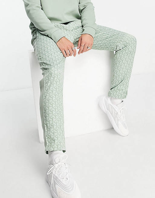 Sixth June tracksuit in dusty green with monogram logo print