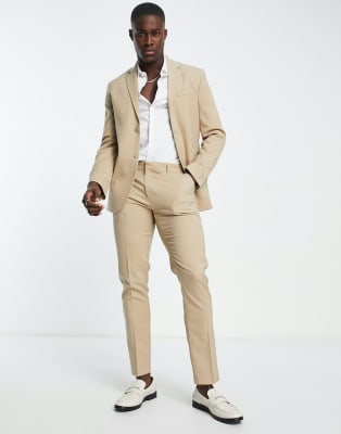 Khaki suit discount black shoes