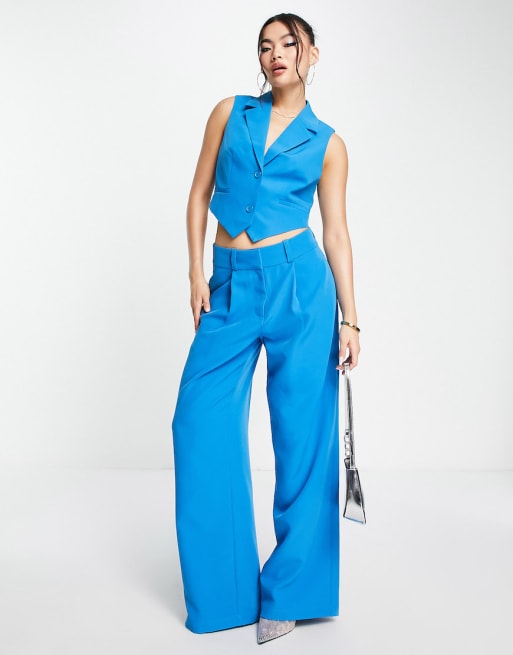 Something New x Emilia Silberg tailored waistcoat and wide leg trouser co-ord in
