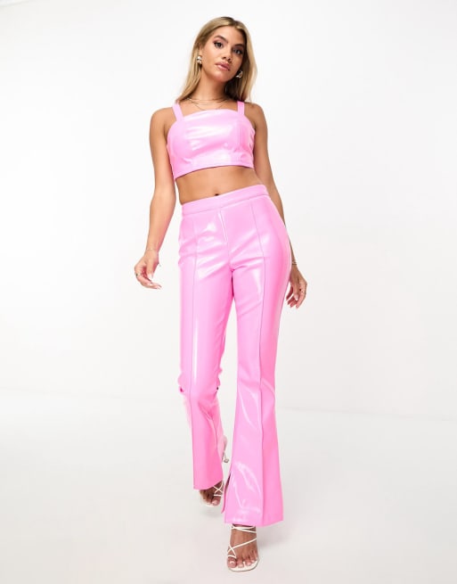 Vinyl sales pink pants