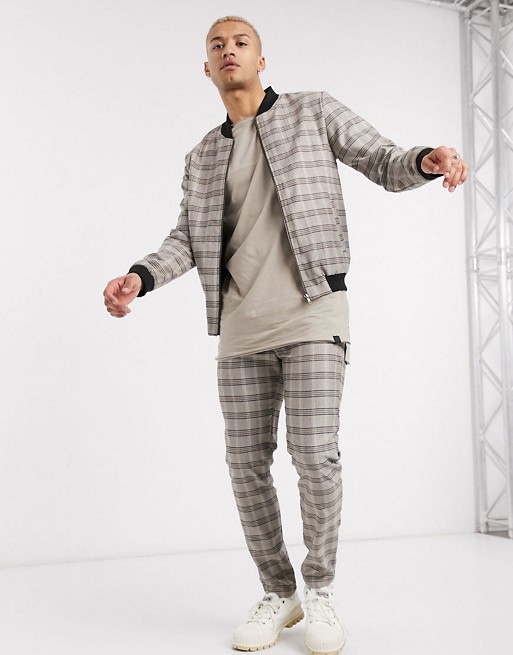 Soul Star co-ord check draw string trouser