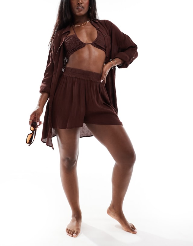 South Beach - beach co-ord in brown