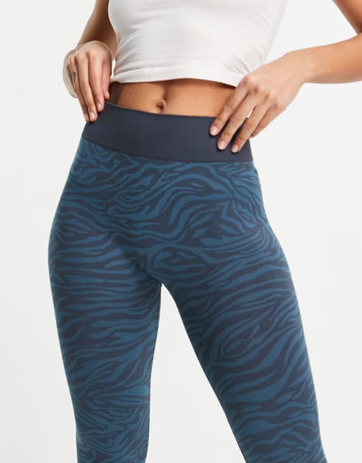 South Beach - Coordinato con stampa animalier, colore blu scuro