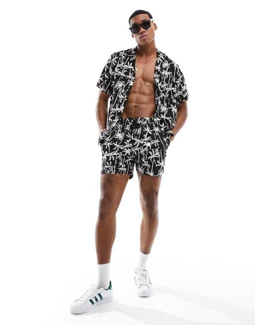 South Beach - Coordinato da spiaggia con stampa astratta con palme