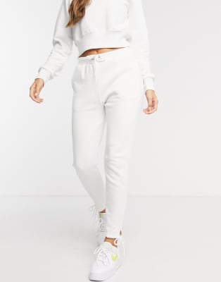 white cropped joggers
