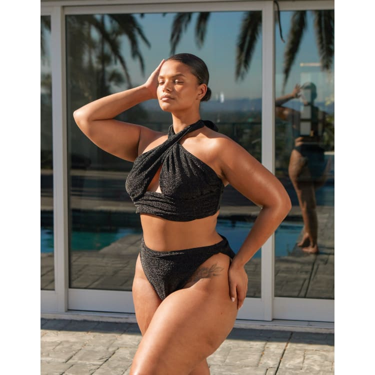 South Beach Curve x Leslie Sidora Exclusive high leg bikini bottom