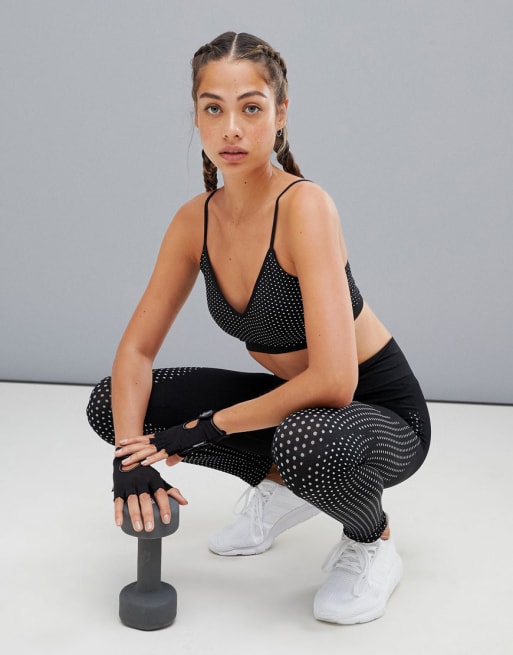 South Beach - Ensemble à pois avec top style soutien-gorge sans coutures et leggings