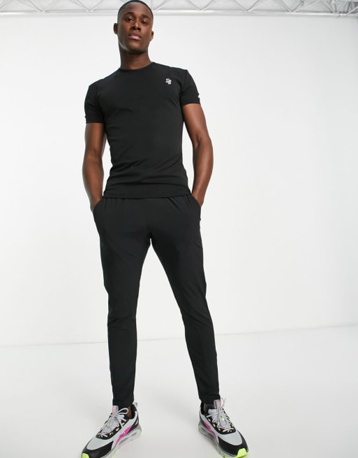 South Beach Man muscle fit t-shirt and shorts in black | ASOS