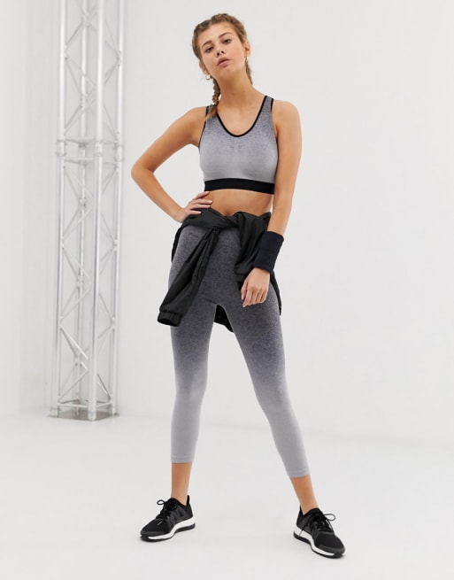 South Beach Ombre Seamless Gym Set In Black ASOS