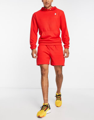South Beach ribbed popper hoodie in red with matching set