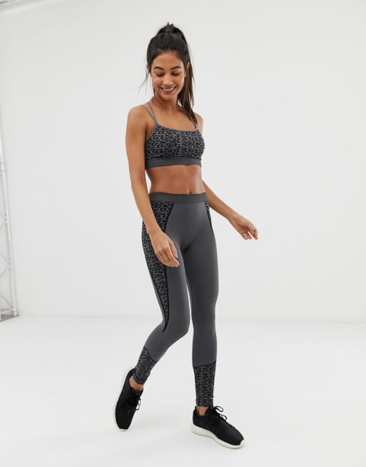 South Beach Seamless Mono Leopard Gym Set