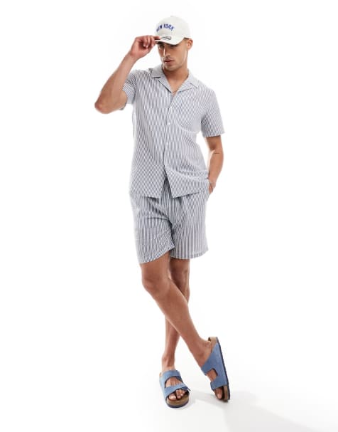 South Beach seersucker beach co-ord in navy - view 1