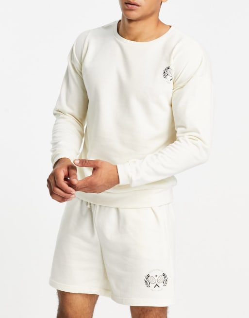 South Beach - Short met bijpassende polo in gebroken wit