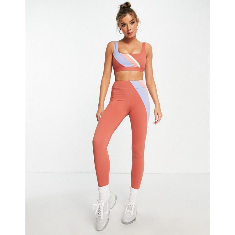 South Beach light support cutout rib bra with matching leggings in