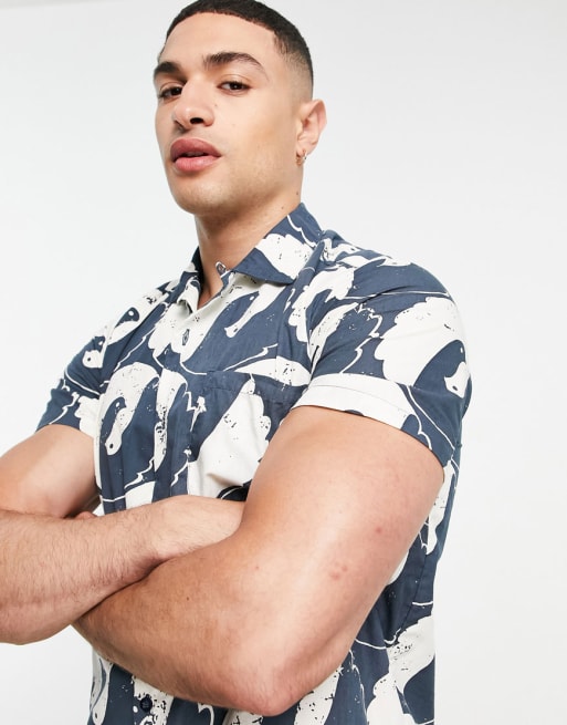 Stan Ray co-ord set with dove peace print in navy