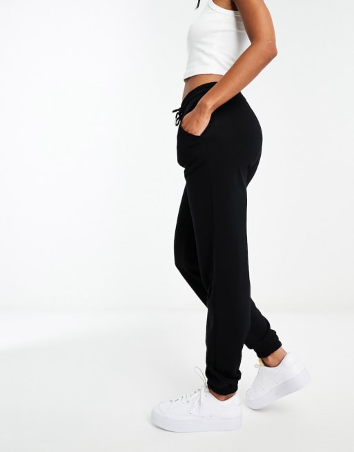 Stradivarius cropped sweatshirt and sweatpants set in black | ASOS