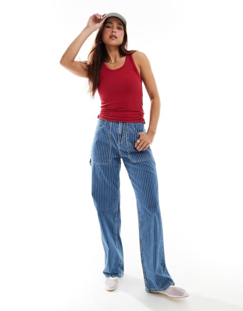 Stradivarius ribbed racer tank top - view 1