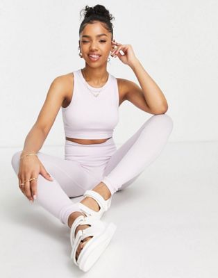 Stradivarius seamless cropped vest top co-ord in lilac