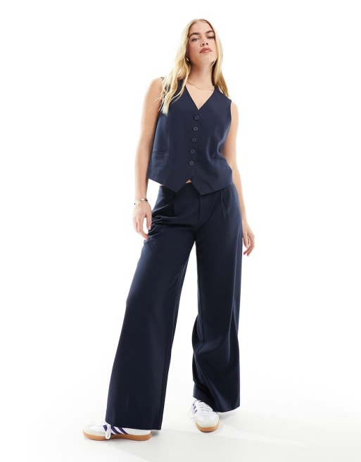 Stradivarius – STR – Elegante Weste und Hose in Marineblau