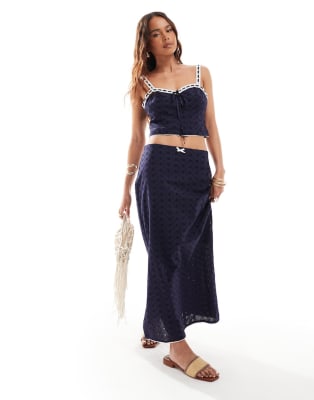 Ensemble Jupe Et Veste INFINITIF - Bleu Marine/Blanc à Rayures Taille 40 (Occasion Très Bon État)