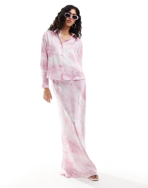 Style Cheat satin set in pink