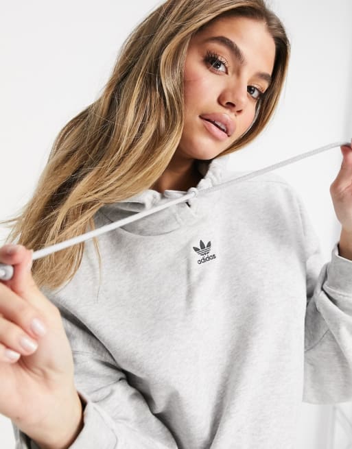 Haz todo con mi poder perturbación famoso Sudadera básica en color gris con capucha y logo de trébol de adidas  Originals | ASOS