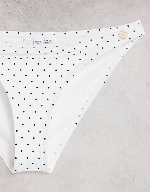 Superdry Cassie polka dot bikini set in white