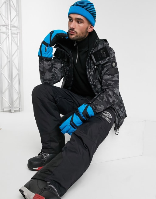 Superdry – Snow – Czarny dres ze wzorem kamuflażu