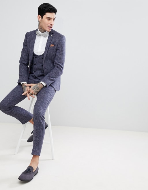 Superskinny jakkesæt i harris-tweed fra Noose & Monkey