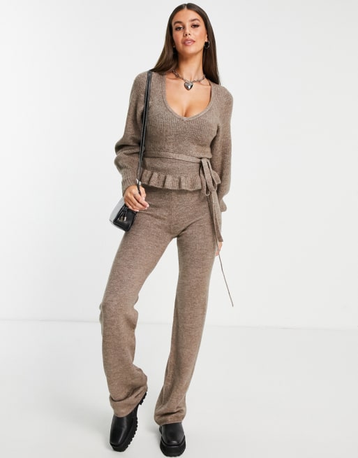 Tall brown knit set ASOS