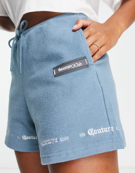 The Couture Club lounge gothic ribbed co-ord in blue