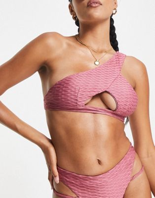 The Couture Club textured bikini in rose