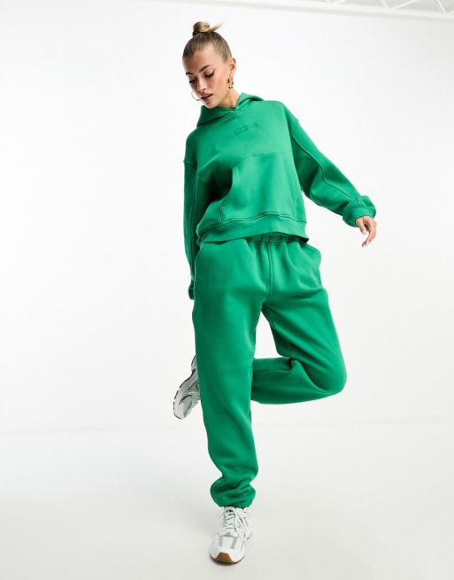 The Couture Club tonal logo oversized set in green | ASOS